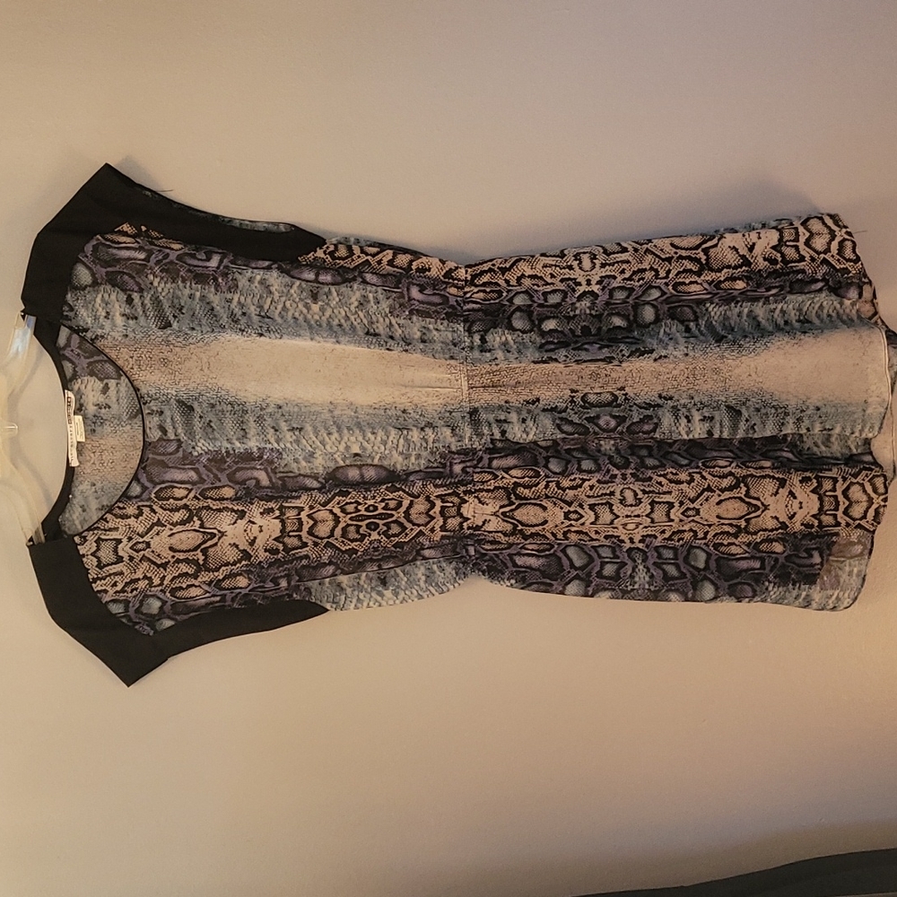 Necessary Objects Snakeskin Elastic Waist Dress | Size Medium
